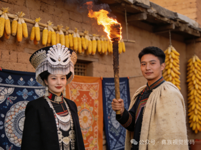 彝族火把 彝族服饰  彝族建筑.png